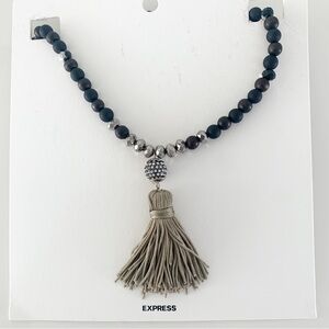Express 34 Inch Bead & Metal Tassel Necklace